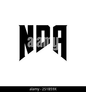 Conception de logo de lettre NDA pour la société de technologie. Combinaison de couleurs noir et blanc de conception de logo NDA. Logo NDA, vecteur NDA, conception NDA, icône NDA, alph NDA Illustration de Vecteur
