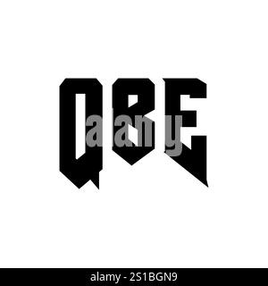Conception de logo de lettre QBE pour la société de technologie. Combinaison de couleurs noir et blanc de conception de logo QBE. Logo QBE, vecteur QBE, conception QBE, icône QBE, alph QBE Illustration de Vecteur