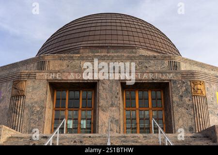 Le planétarium Adler est situé sur le campus du musée dans le centre-ville de Chicago et le premier planétarium en Amérique. Banque D'Images