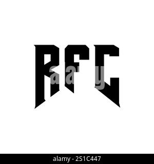Conception de logo de lettre RFC pour la société de technologie. Combinaison de couleurs noir et blanc de conception de logo RFC. Logo RFC, vecteur RFC, conception RFC, icône RFC, alph RFC Illustration de Vecteur