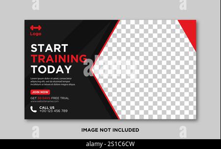 Modèle Web de bannière de médias sociaux gym & fitness Illustration de Vecteur