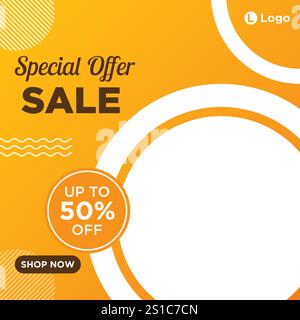 Modèle Web de bannière sociale de vente de mode Illustration de Vecteur