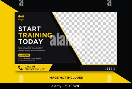 Modèle Web de bannière de médias sociaux gym & fitness Illustration de Vecteur