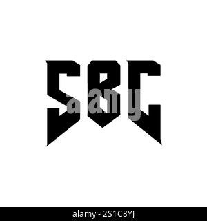 Conception de logo de lettre SBC pour la société de technologie. Logo SBC combinaison de couleurs noir et blanc. Logo SBC, vecteur SBC, design SBC, icône SBC, alph SBC Illustration de Vecteur