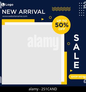 vente de mode sur les médias sociaux post modèle baner Illustration de Vecteur