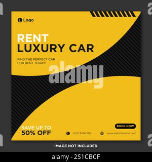 Modèle de bannière de médias sociaux de location de voiture Illustration de Vecteur