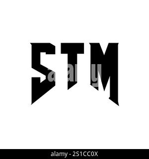 Conception de logo de lettre STM pour la société de technologie. Logo STM combinaison de couleurs noir et blanc. Logo STM, vecteur STM, design STM, icône STM, Alph STM Illustration de Vecteur