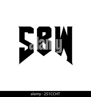 Conception de logo de lettre SBW pour la société de technologie. Logo SBW combinaison de couleurs noir et blanc. Logo SBW, vecteur SBW, conception SBW, icône SBW, alph SBW Illustration de Vecteur