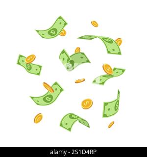 dollar money illustration de pluie Illustration de Vecteur