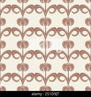 Motif sans couture de lys de style Art Nouveau sur fond clair. Illustration de Vecteur