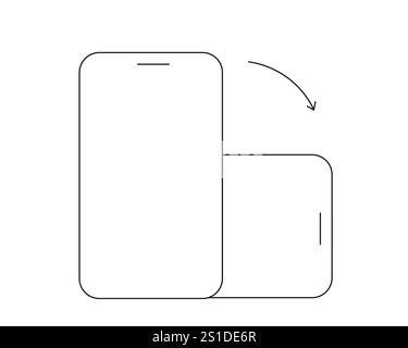 Icône de rotation de téléphone portable, symbole de rotation avec flèches définies. Tournez l'appareil, l'écran. Bouton IU, Web ou application. Vertical ou horisontal, écran de téléphone. Illustration vectorielle Illustration de Vecteur
