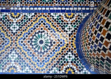 mosaïque arabe marocain design islamique dar el bacha musée marrakech, maroc Banque D'Images