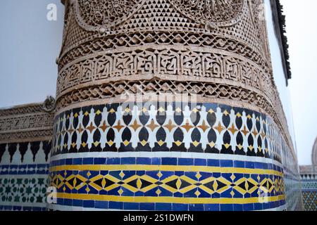 mosaïque arabe marocain design islamique dar el bacha musée marrakech, maroc Banque D'Images