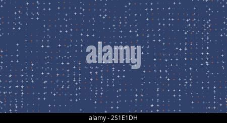 Motif de fond sans couture de symboles espacés uniformément plus de différentes tailles et opacité. Illustration vectorielle sur fond bleu Illustration de Vecteur