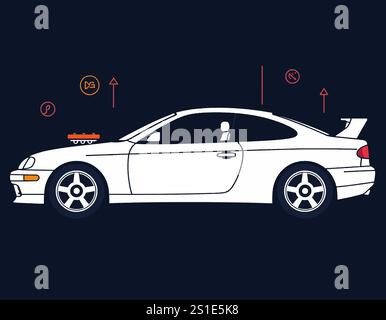 Icônes de voiture linéaire Illustration de Vecteur