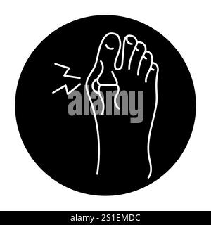 Icône de ligne de couleur de rhumatisme psoriasique. Maladies auto-immunes. Elément isolé par vecteur. Contour modifiable. Illustration de Vecteur