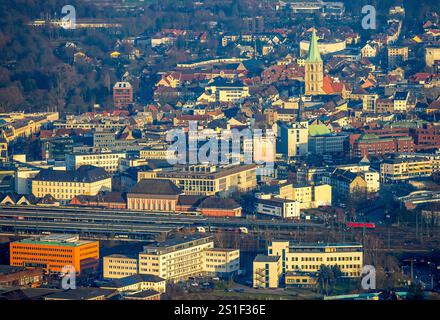 Vue aérienne, église de Paul avec vue sur les maisons du centre-ville, Mitte, Hamm, Ruhr, Rhénanie du Nord-Westphalie, Allemagne Banque D'Images