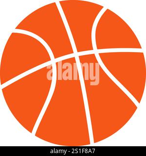 Image simplifiée de ballon de basket-ball. Illustration vectorielle avec fond transparent. Illustration de Vecteur