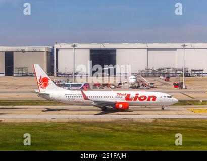 Flughafen Flughafen Bangkok-Don Mueang. Registrierung : HS-LGQ, Thai Lion Air, Boeing 737-800. // 28.11.2024, Bangkok, Thaïlande, Asie *** Bangkok Don Banque D'Images
