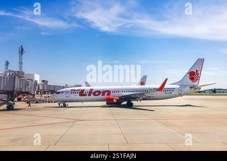 Flughafen Flughafen Bangkok-Don Mueang. Registrierung : HS-LVM, Thai Lion Air, Boeing 737-900ER. // 28.11.2024, Bangkok, Thaïlande, Asie *** Bangkok Do Banque D'Images