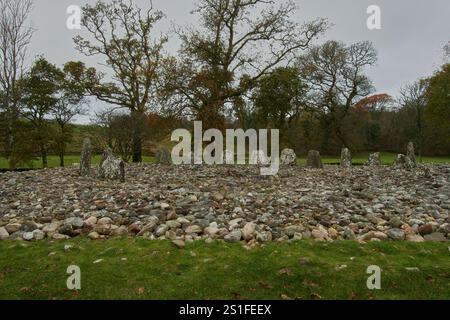 Temple Wood cercle de pierre néolithique, Kilmartin Glen Argyll, Écosse, Royaume-Uni Banque D'Images