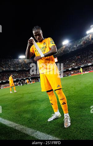 Valencia, Espagne. 3 janvier 2025. Vinicius Junior (Real Madrid FC) vu lors du match SPORTIF LaLiga EA entre les équipes du Valencia CF et du Real Madrid FC. Maciej Rogowski/Alamy Live News Banque D'Images