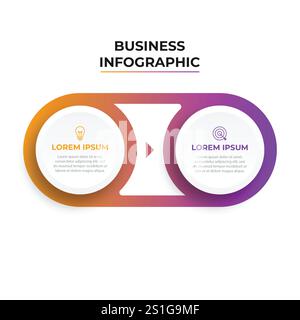 Modèle d'infographie de ligne mince, concept d'entreprise avec 2 options, étape ou processus Illustration de Vecteur