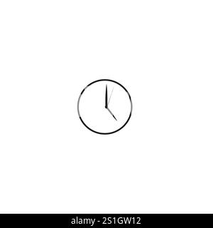 Design de l'icône de temps. Icône heure de la tâche dans la conception de style de contour moderne. Illustration vectorielle. Illustration vectorielle. Illustration de Vecteur