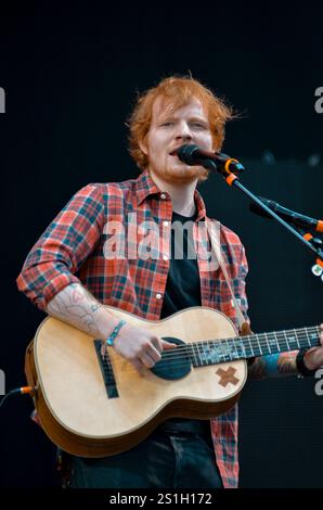 Ed Sheeran, V2014, Hylands Park, Chelmsford, Essex, Grande-Bretagne - 16 août 2014 Banque D'Images