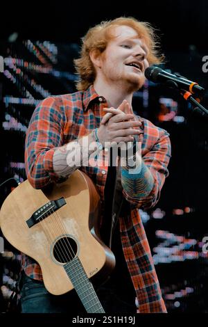 Ed Sheeran, V2014, Hylands Park, Chelmsford, Essex, Grande-Bretagne - 16 août 2014 Banque D'Images