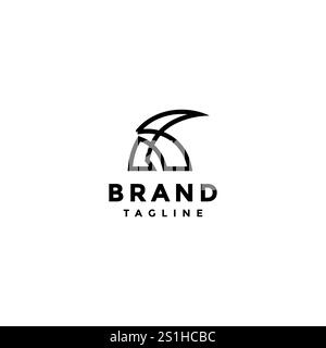 Conception simple du logo de la ligne de tête de chèvre. Les lignes de tête de chèvre forment la lettre K logo Design. Illustration de Vecteur