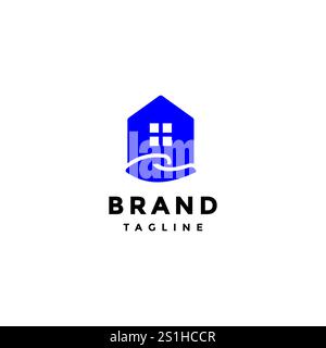 Design du logo Bring Home simple. Design du logo simple Hands Carry Home. Illustration de Vecteur