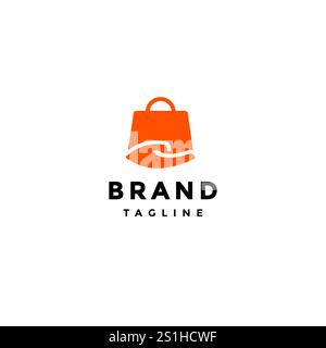 Design du logo simple Bring Shopping Bags. Icône de mains portant sacs à provisions logo Design. Illustration de Vecteur