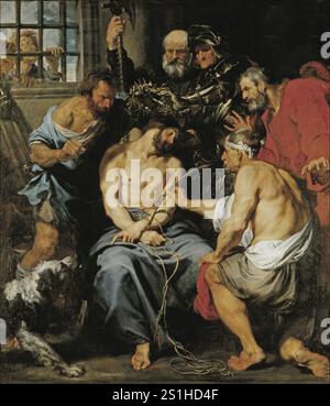 Titre : le couronnement aux épines artiste : Sir Anthony van Dyck année : 1618-1620 médium : huile sur toile dimensions : 225 cm x 197 cm lieu : Musée du Prado, Madrid, Espagne Banque D'Images