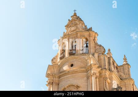 La vue de l'église San Giuseppe sur la piazza Pola, dans le centre historique de Ragusa Ibla, Sicile orientale, Italie Banque D'Images