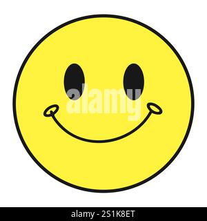 Illustration vectorielle d'émoticône de haute qualité sur fond blanc. Emoji souriant. Visage jaune souriant avec les yeux. imprimer emoji. Illustration de Vecteur