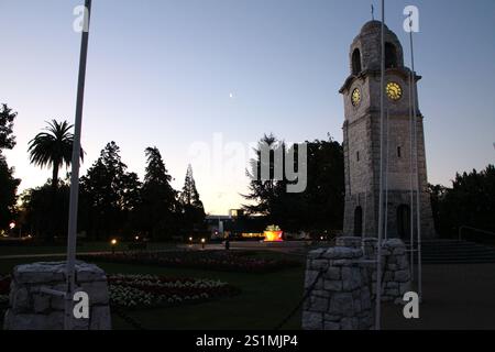 Crépuscule à Seymour Square à Blenheim, Nouvelle-Zélande Banque D'Images