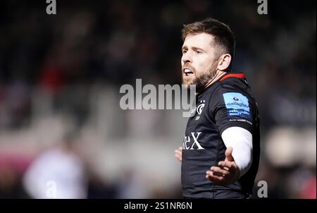 Elliot Daly des Saracens lors du Gallagher Premiership match au StoneX Stadium de Londres. Date de la photo : samedi 4 janvier 2024. Banque D'Images