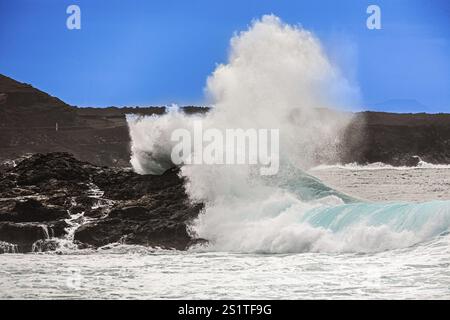 2016, Lanzarote, ESP, Espagne, Îles Canaries, îles Canaries, Océan Atlantique, Lanzarote, réserve de biosphère, volcan, volcanisme, île volcanique, île Banque D'Images