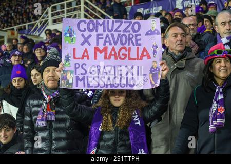 Firenze, Toscana, ITALIE. 4 janvier 2025. Pendant le match de football du 04/01/2025, valable pour le championnat italien Serie A - 2024/25 à Florence au Stadio Artemio franchi entre AC Fiorentina vs SSC Napoli. Sur la photo : supporters fiorentina (crédit image : © Fabio Sasso/ZUMA Press Wire) USAGE ÉDITORIAL SEULEMENT! Non destiné à UN USAGE commercial ! Banque D'Images