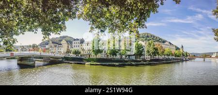 Panorama Blick auf die Promenade von Bad EMS in Rheinland - Pfalz, Deutschland Banque D'Images