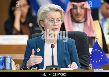 Rio de Janeiro, Brésil, 19 novembre 2024. Ursula von Der Leyen, Présidente de la Commission européenne, lors d'une réunion à la plénière du G20. Banque D'Images