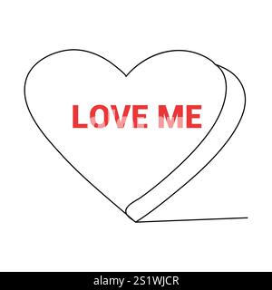 Vector Love Two Hearts logo signe romantique illustration symbole paires passion et calligraphie de mariage élément de conception de la saint-valentin modèle de salutation Illustration de Vecteur