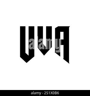 Conception de logo de lettre UVA pour la société de technologie. Combinaison de couleurs noir et blanc de conception de logo UVA. Logo UVA, vecteur UVA, design UVA, icône UVA, alph UVA Illustration de Vecteur