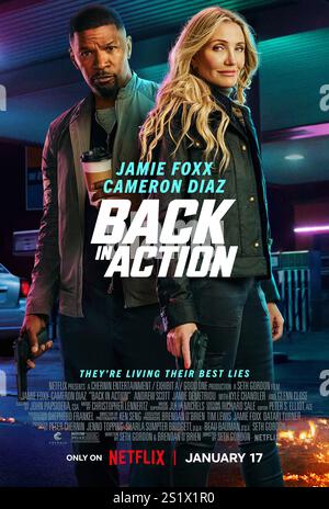 Poster de retour en action Cameron Diaz & Jamie Foxx Banque D'Images