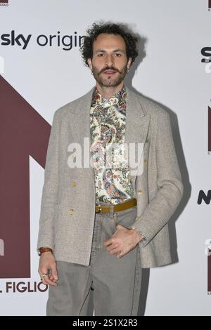 Rome, Italie. 04 janvier 2025. Rome : Cinéma Barberini. Photocall 'M. le fils du siècle' sur la photo : Gianmarco Vettori crédit : Agence photo indépendante/Alamy Live News Banque D'Images