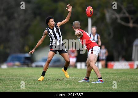 EUROA, AUSTRALIE 11 mai 2024. Australian Rules Football League, Goulburn Valley Football League round 6 Euroa Magpies vs Benalla Saints en Euroa Banque D'Images