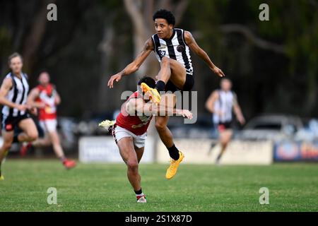 EUROA, AUSTRALIE 11 mai 2024. Australian Rules Football League, Goulburn Valley Football League round 6 Euroa Magpies vs Benalla Saints en Euroa Banque D'Images