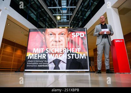 Berlin Praesentation der SPD Wahlkampagne für die Bundestagswahl 2025. Matthias Miersch Generalsekretaer, SPD spricht BEI der Praesentation der Wahlkampagne zur Bundestagswahl 2025 à Berlin, 05.01.2025. Copyright : xEibner-Pressefoto/FlorianxWiegandx EP FWD Banque D'Images