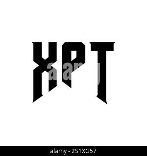 Conception de logo de lettre XPT pour la société de technologie. Combinaison de couleurs noir et blanc de conception de logo XPT. Logo XPT, vecteur XPT, conception XPT, icône XPT, alph XPT Illustration de Vecteur